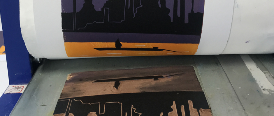 Projet linogravure centre de rééducation Beaulieu