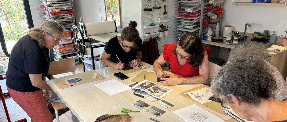 Stage de gravure taille douce sur zinc dans mon atelier – Cesson-Sévigné